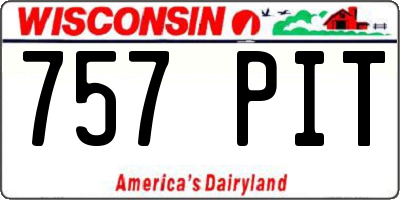 WI license plate 757PIT