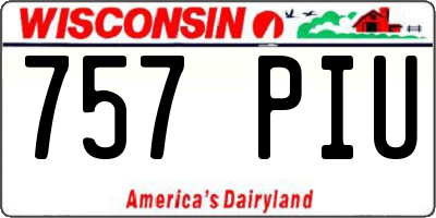 WI license plate 757PIU