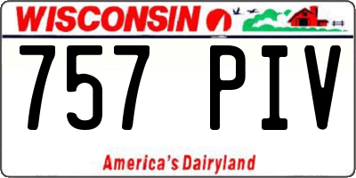 WI license plate 757PIV