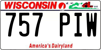 WI license plate 757PIW