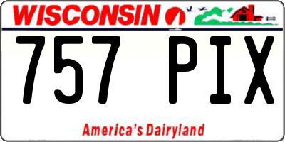 WI license plate 757PIX