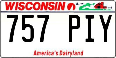 WI license plate 757PIY