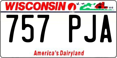 WI license plate 757PJA