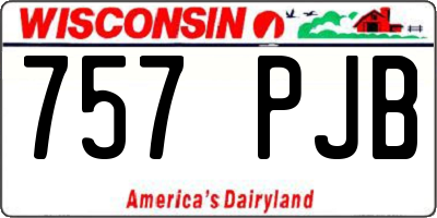 WI license plate 757PJB