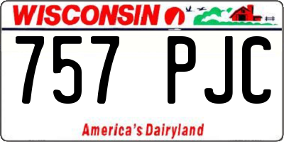 WI license plate 757PJC