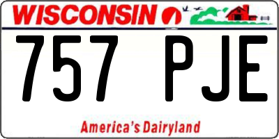WI license plate 757PJE