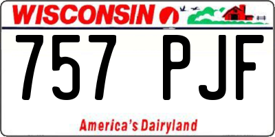 WI license plate 757PJF