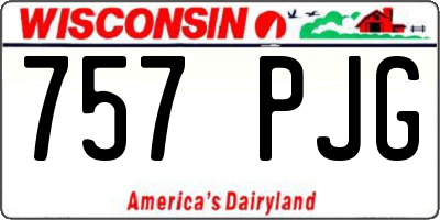 WI license plate 757PJG