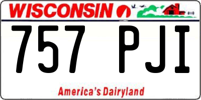 WI license plate 757PJI