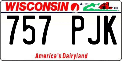 WI license plate 757PJK
