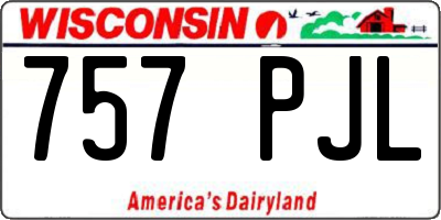 WI license plate 757PJL