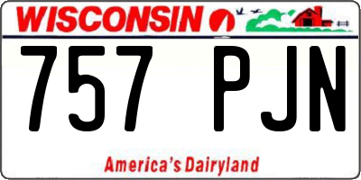WI license plate 757PJN