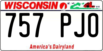 WI license plate 757PJO
