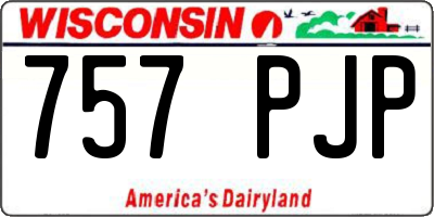 WI license plate 757PJP