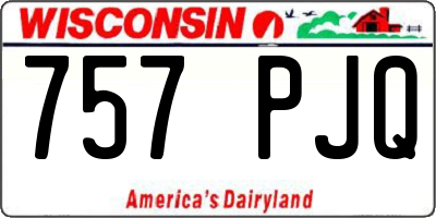 WI license plate 757PJQ