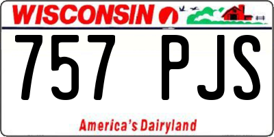 WI license plate 757PJS