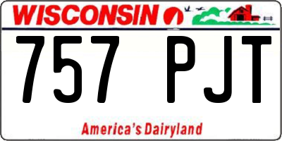WI license plate 757PJT