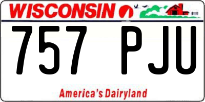 WI license plate 757PJU