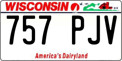 WI license plate 757PJV
