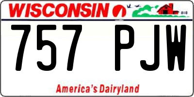 WI license plate 757PJW