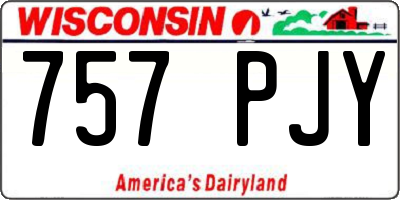 WI license plate 757PJY
