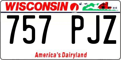 WI license plate 757PJZ