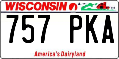 WI license plate 757PKA