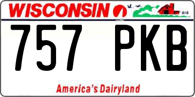 WI license plate 757PKB