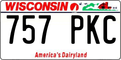 WI license plate 757PKC