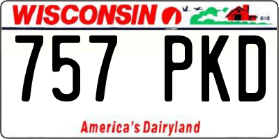 WI license plate 757PKD