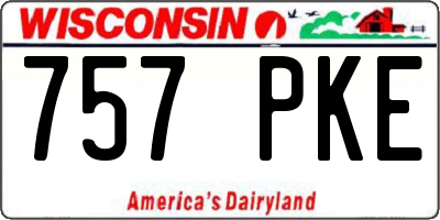 WI license plate 757PKE