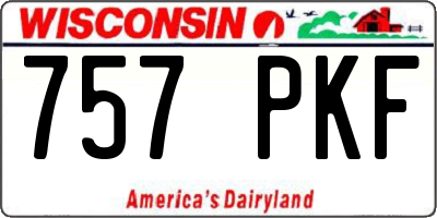 WI license plate 757PKF