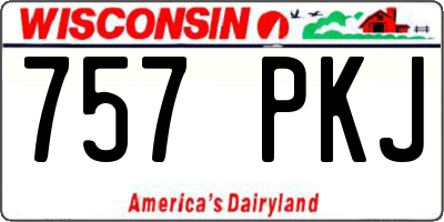 WI license plate 757PKJ