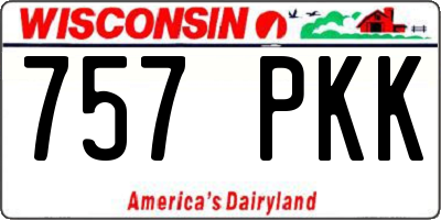 WI license plate 757PKK