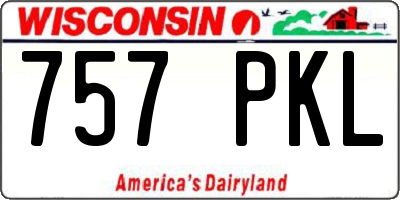 WI license plate 757PKL