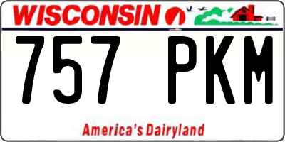 WI license plate 757PKM
