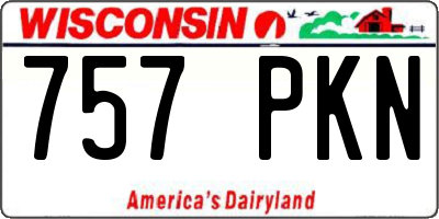 WI license plate 757PKN