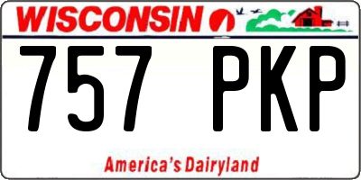 WI license plate 757PKP