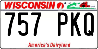 WI license plate 757PKQ