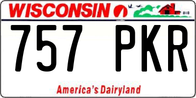 WI license plate 757PKR