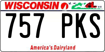 WI license plate 757PKS