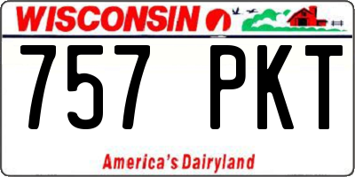 WI license plate 757PKT