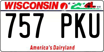 WI license plate 757PKU