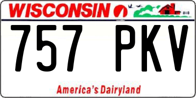 WI license plate 757PKV