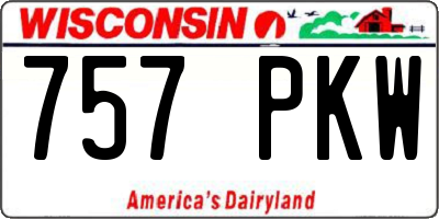 WI license plate 757PKW