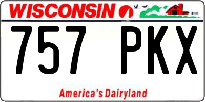 WI license plate 757PKX