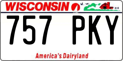 WI license plate 757PKY