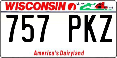 WI license plate 757PKZ