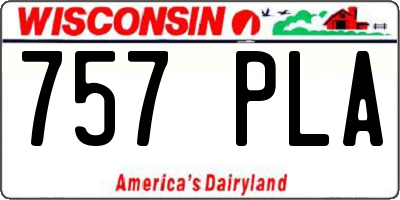 WI license plate 757PLA