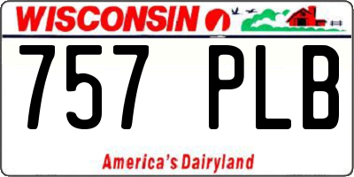 WI license plate 757PLB